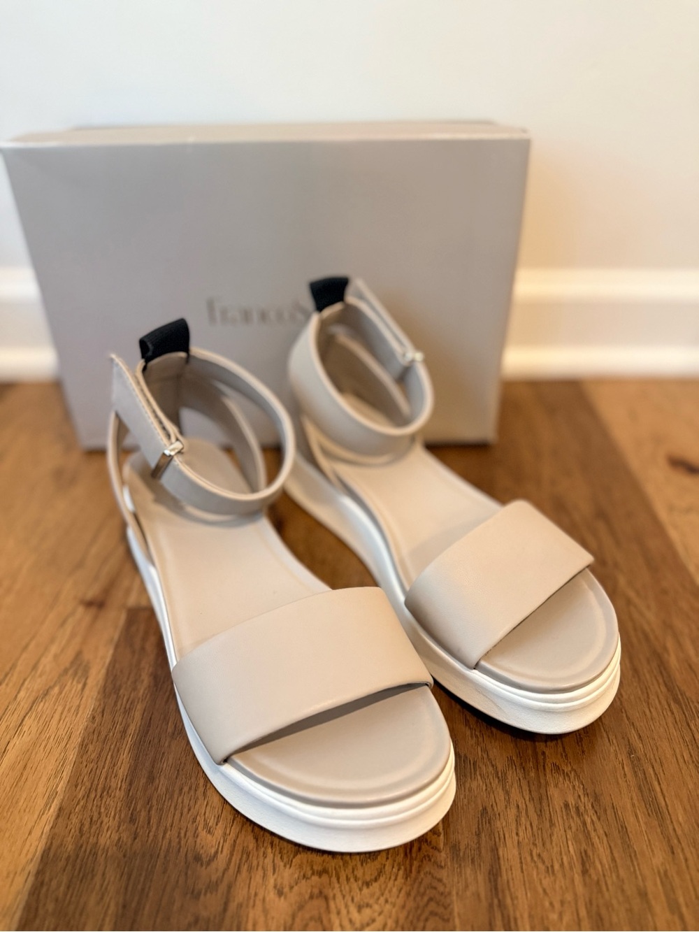 Franco Sarto Ankle-Strap Platform Sandals - Grey/Taupe